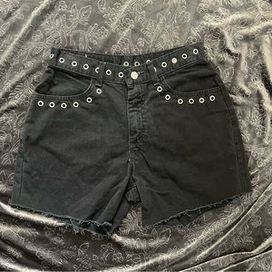Early 2000s black grommet shorts